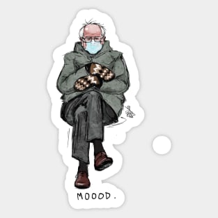 MOOOD (Bernie Sanders sitting peacefully) Sticker